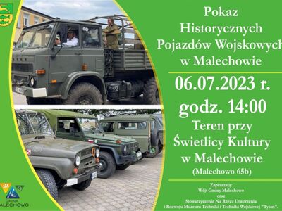 Plakat informujący o Letniej Paradzie Wojskowej w Malechowie.