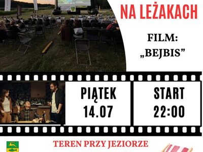 Plakat informujący o letnik kinie w Ostrowcu.