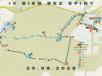 Mapa - przebieg trasy biegu.