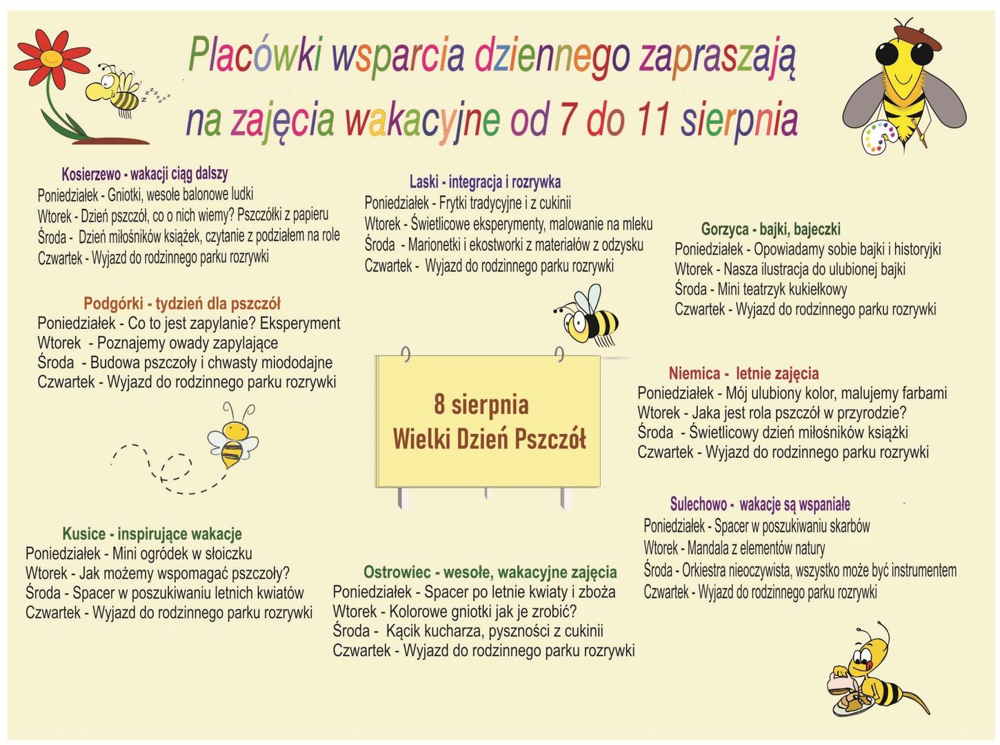 Harmonogram zajęć PWD.