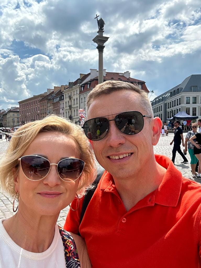 Starostowie dożynek - Joanna i Andrzej Golik.