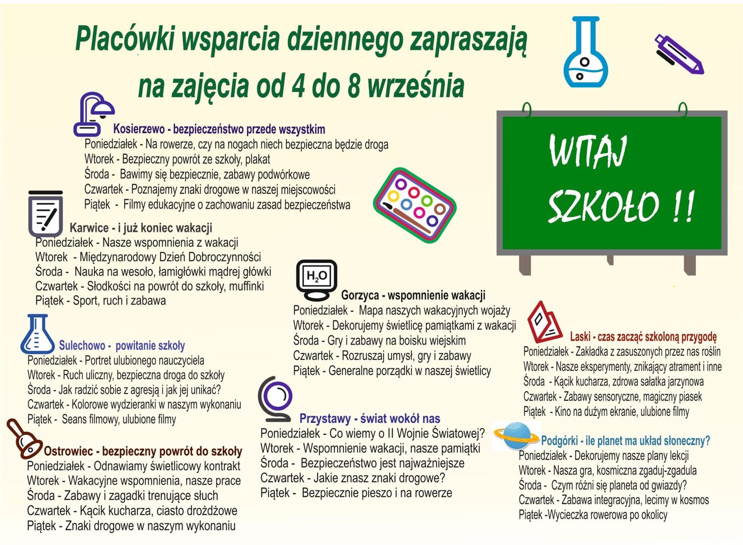 Harmonogram zajęć PWD.