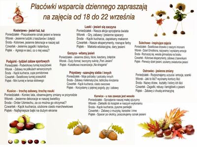 Harmonogram zajęć PWD na terenie gminy Malechowo.