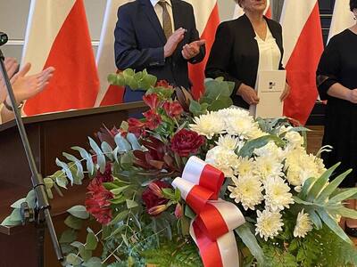 Wyróżniona Danuta Rosiak - nauczycielka z Lejkowa. 