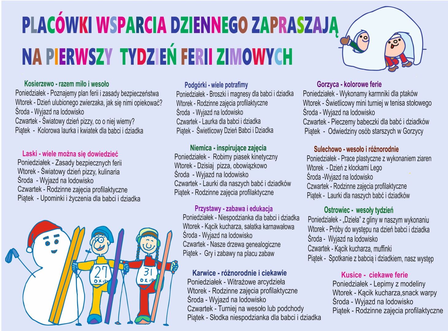 Harmonogram zajęć PWD.
