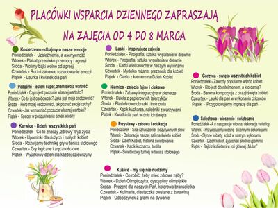 Harmonogram zajęć przedstawiony w formie graficznej.