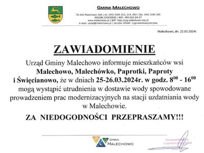 Zawiadomienie w formie graficznej.
