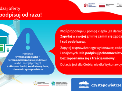Ostrzeżenie w formie graficznej.