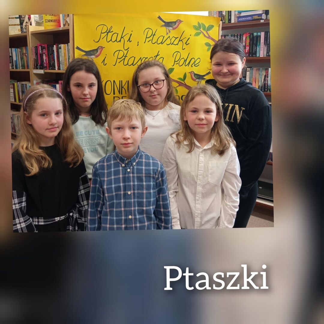 Uczniowie biorący udział w konkursie w kategorii Ptaszki.