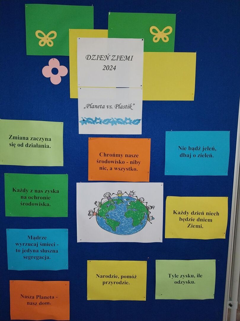 Gazetka szkolna z okazji Dnia Ziemi.