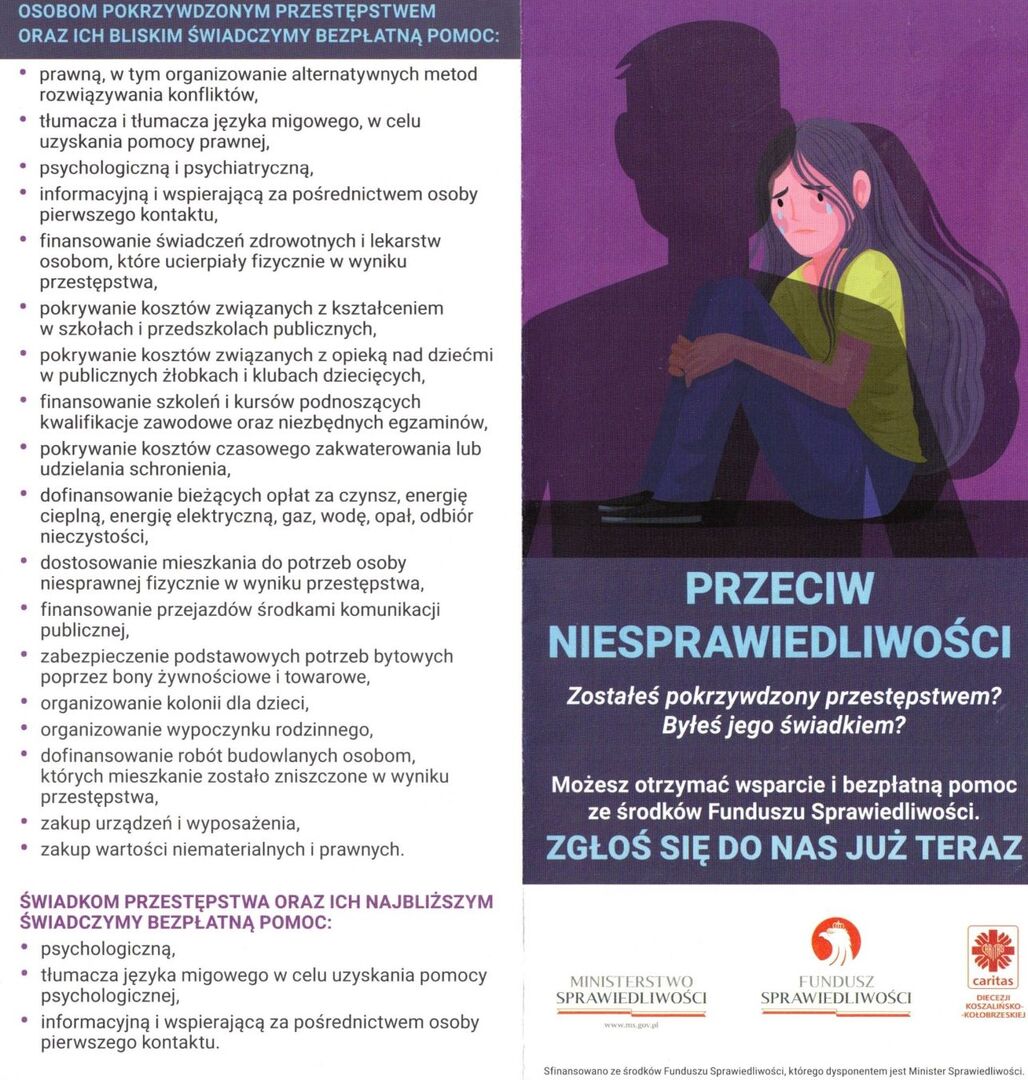 Infografika - Lokalny Punkt Pomocy Pokrzywdzonym Przestępstwem w Sławnie.