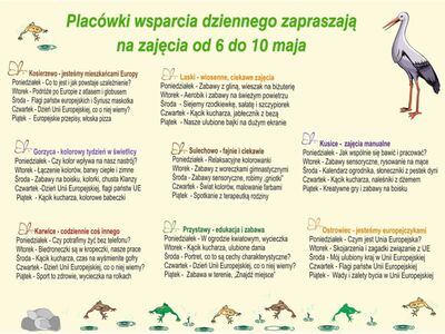 Harmonogram zajęć w formie graficznej.