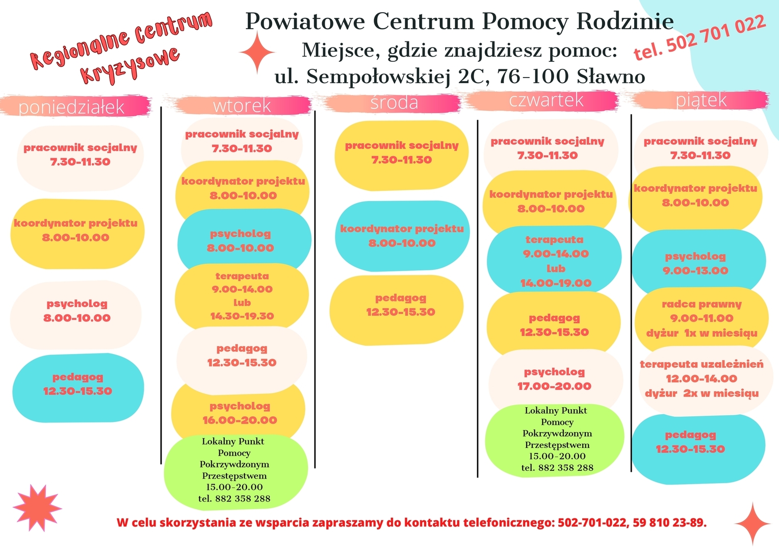 Harmonogram Regionalnego Centrum Kryzysowego przedstawiony w formie graficznej.