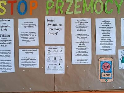 Gotowa gazetka o przemocy przygotowana przez wychowanków.