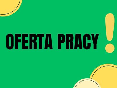 Napis oferta pracy na graficznym tle.