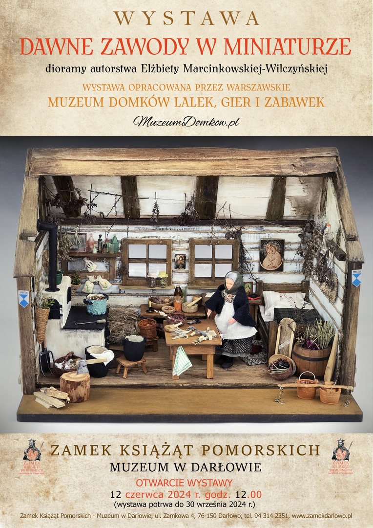 Plakat zapraszający na wystawę do Zamku Książąt Pomorskich w Darłowie.