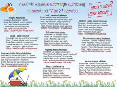 Harmonogram zajęć w formie graficznej.
