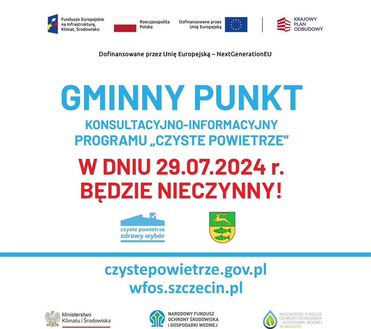 PKI Czyste Powietrze nieczynny 29.07.2024 r.