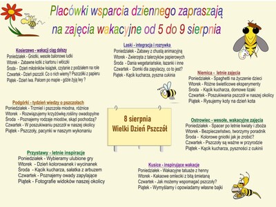 Plan zajęć wakacyjnych w PWD