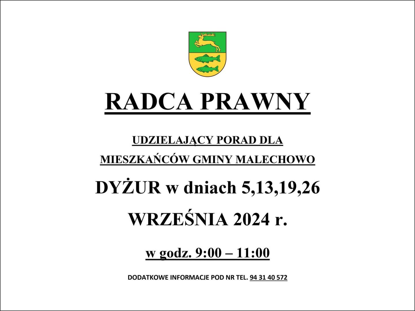 porady prawne - terminarz