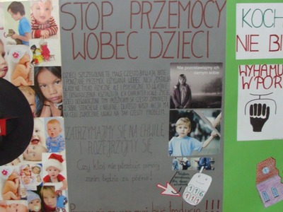 Plakaty wykonane przez dzieci z Placówki Wsparcia Dziennego w Kusicach