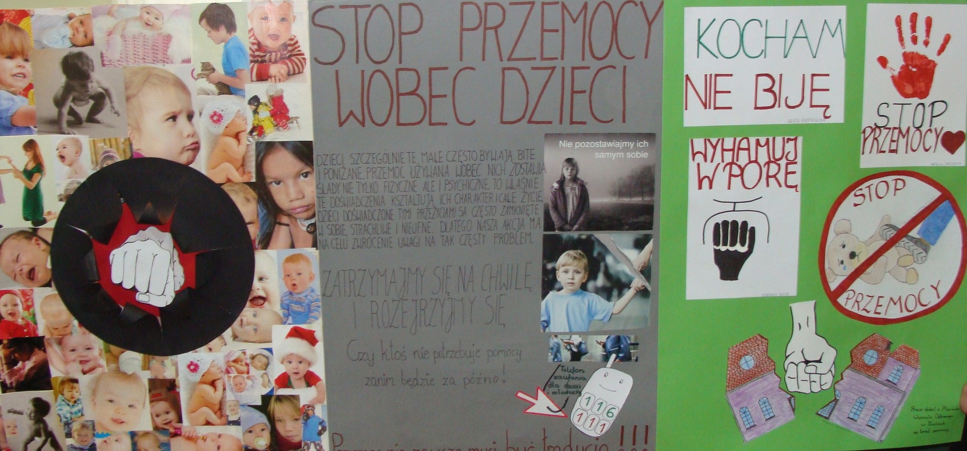 Plakaty wykonane przez dzieci z Placówki Wsparcia Dziennego w Kusicach