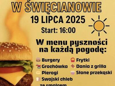 Plakat festynu w Święcianowie w dniu 19 lipca 2025 r.