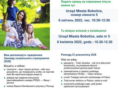 Konsultacje w sprawie świadczeń rodzinnych dla obywateli Ukrainy.