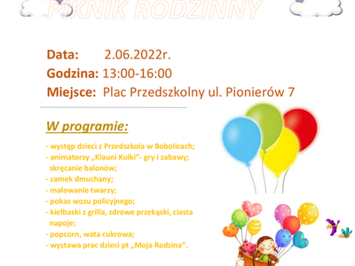 PIKNIK RODZINNY W PRZEDSZKOLU