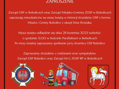 Zaproszenie na obchodny Dnia Strażaka