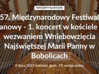 Koncerty Organowe serdecznie zapraszamy już dziś