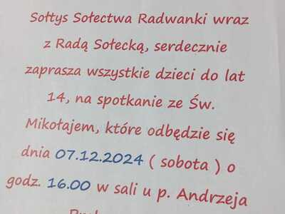 Mikołajkach w Sołectwie Radwanki