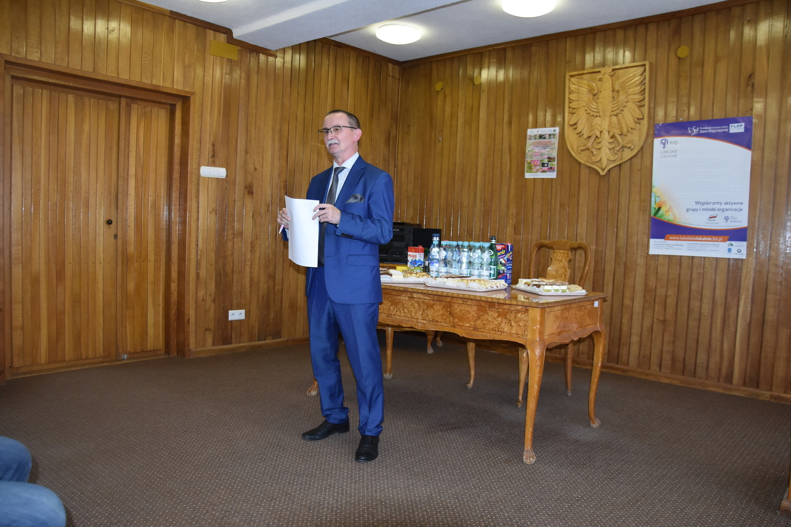 Wójt Gminy Mariusz Szczepanik na spotkaniu