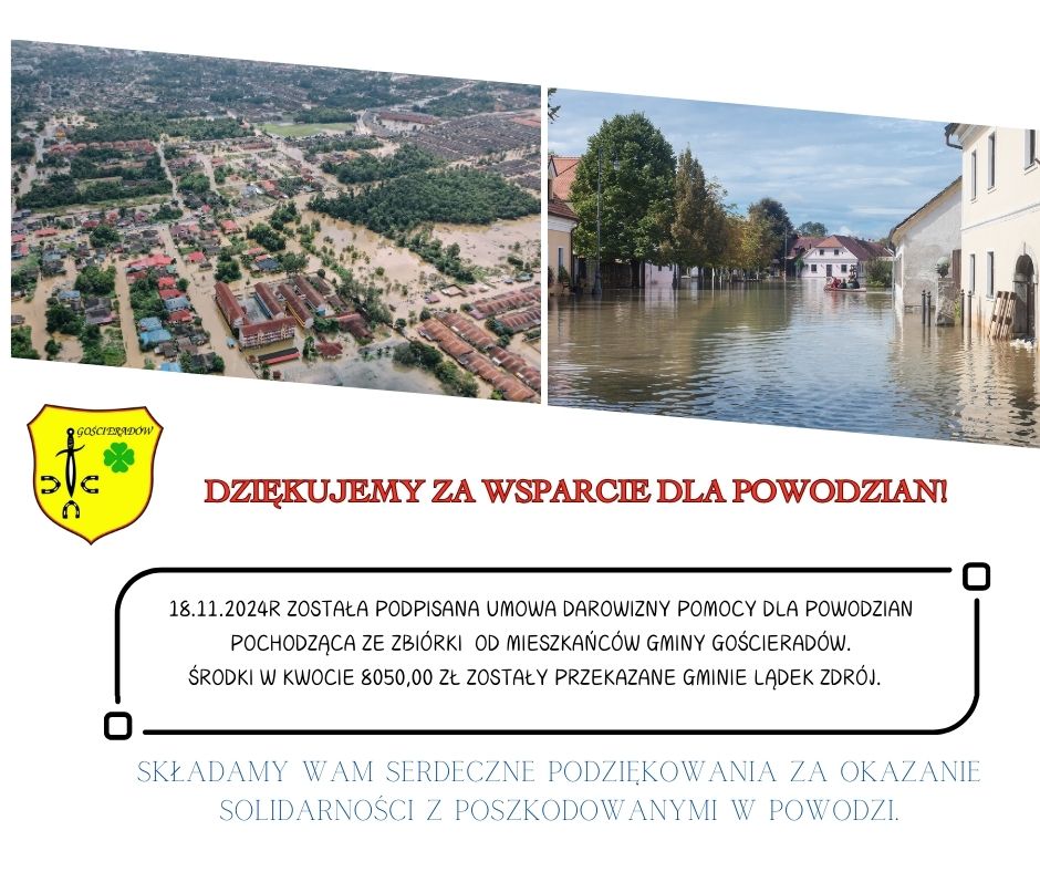 Zdjęcie powodzi i informacji