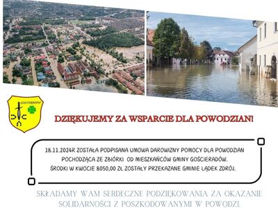 Zdjęcie powodzi i informacji