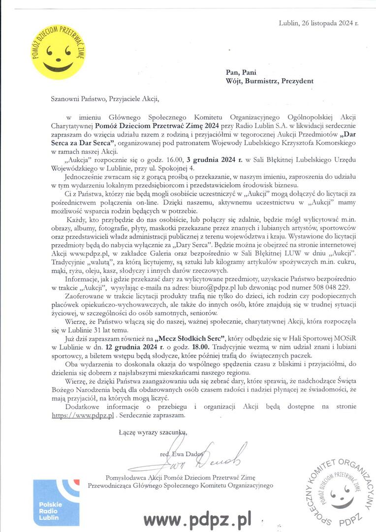 Zdjęcie zaproszenia do aukcji