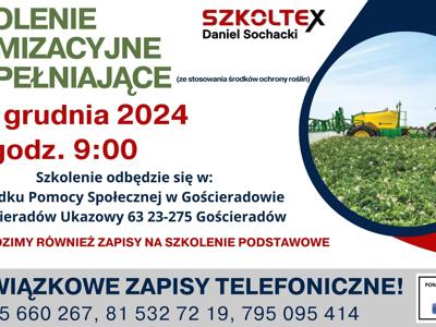 Plakat zawierający informację o szkoleniu