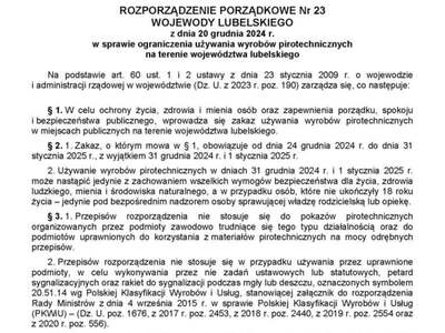 Zdjęcie obwieszczenia - rozporządzenia Wojewody Lubelskiego