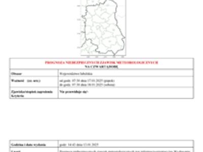 Zdjęcie prognozy niebezpiecznych zjawisk meteorologicznych