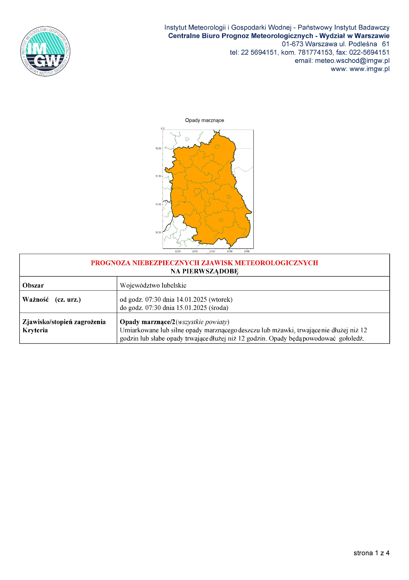 Zdjęcie prognozy niebezpiecznych zjawisk meteorologicznych