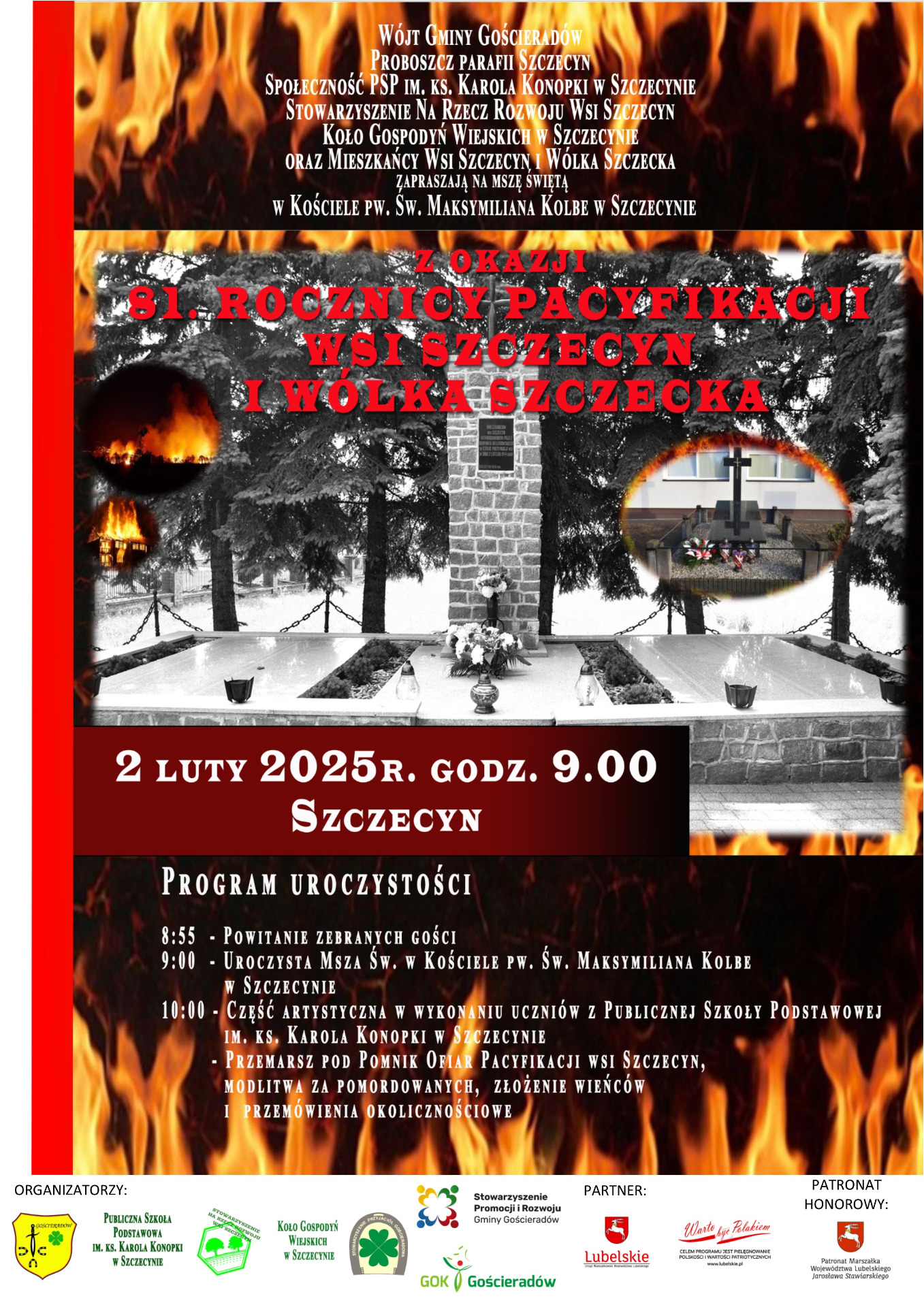 Zdjęcie plakatu Pacyfikacja 2025 z logami + patronat