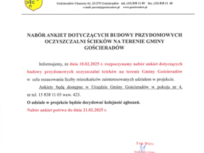 Zdjęcie informacji dotyczącej naboru ankiet