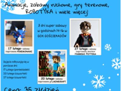Zdjęcie z grafiką zimą i robotami