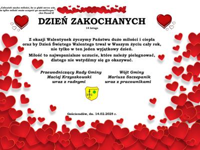 Zdjęcie życzeń z grafiką serc
