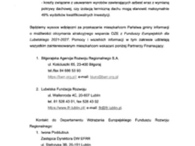 Obraz/skan dokumentu zawierającego treść informacji strona 2