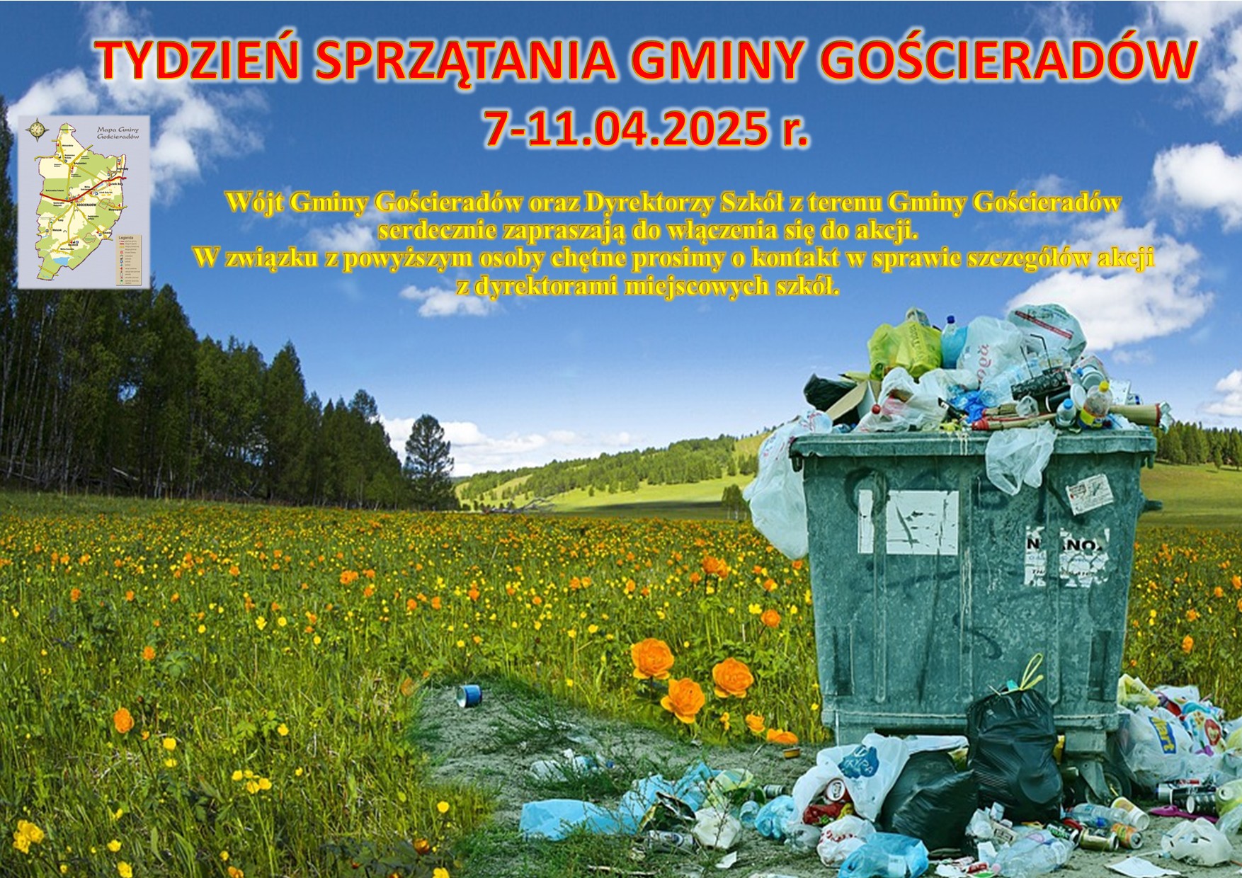 Zdjęcie łąki, lasu i śmieci