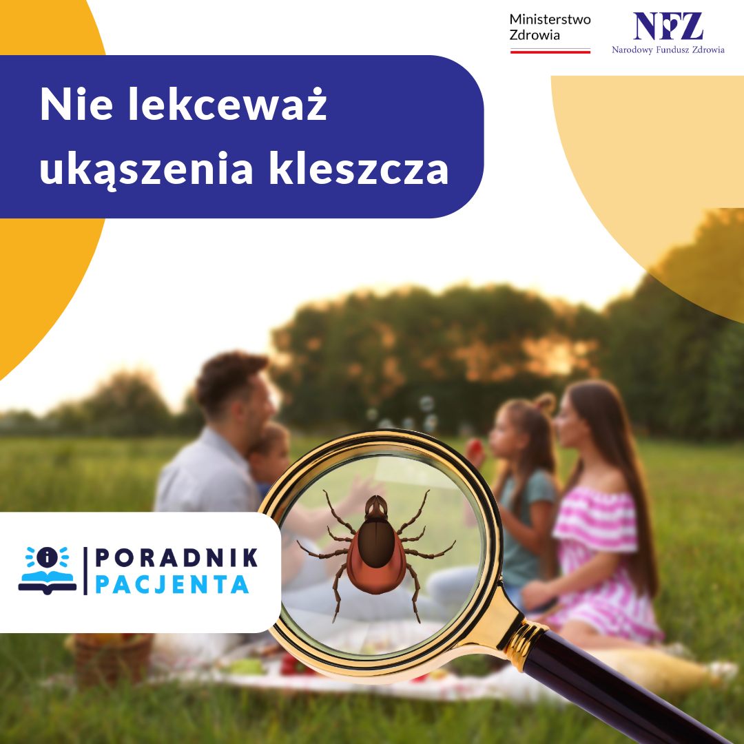 Zdjęcie ludzi na polanie i kleszcza