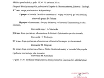 Zdjęcie harmonogramu sprzątania