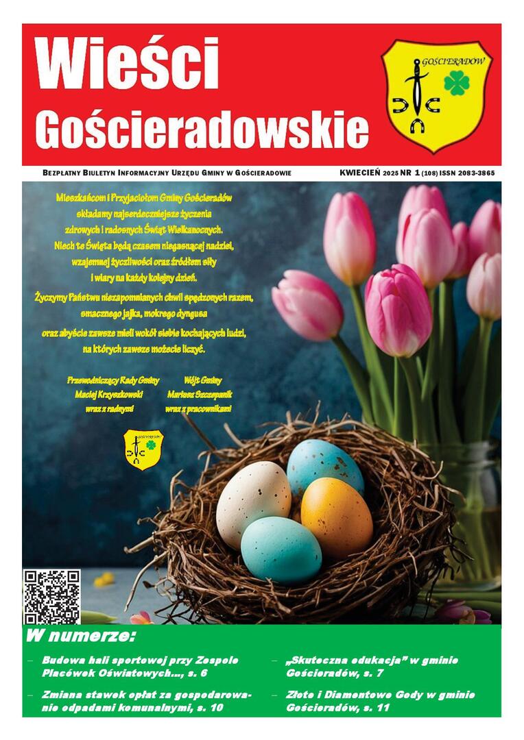 Zdjęcie 1 strony gazety ,,Wieści Gościeradowskie"