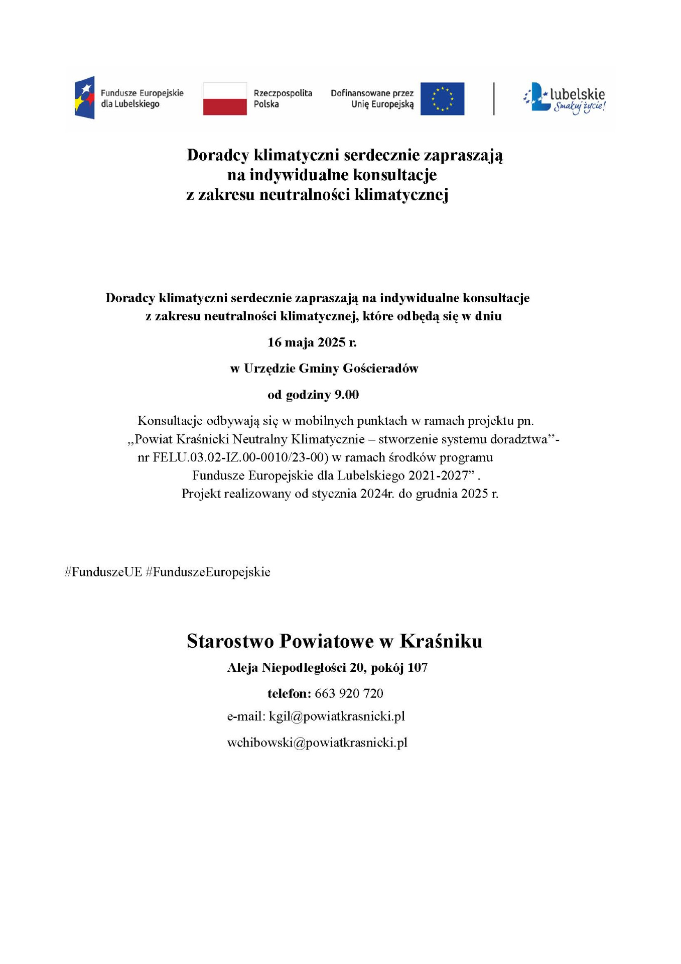 Zdjęcie zaproszenia punktu mobilnego Gmina Gościeradów